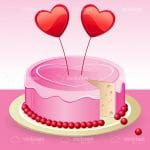 Birthday cake with heart
